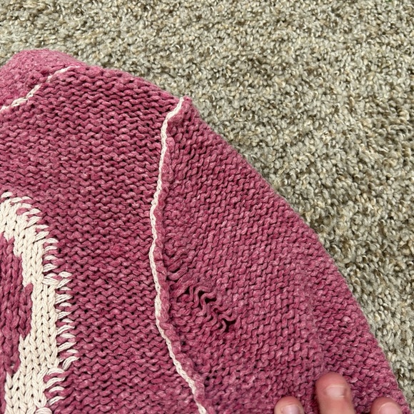 Anthropologie Pilcro Yin Yang Icon Heart Cardigan Pink Size XS Spring Preppy - Picture 10 of 15